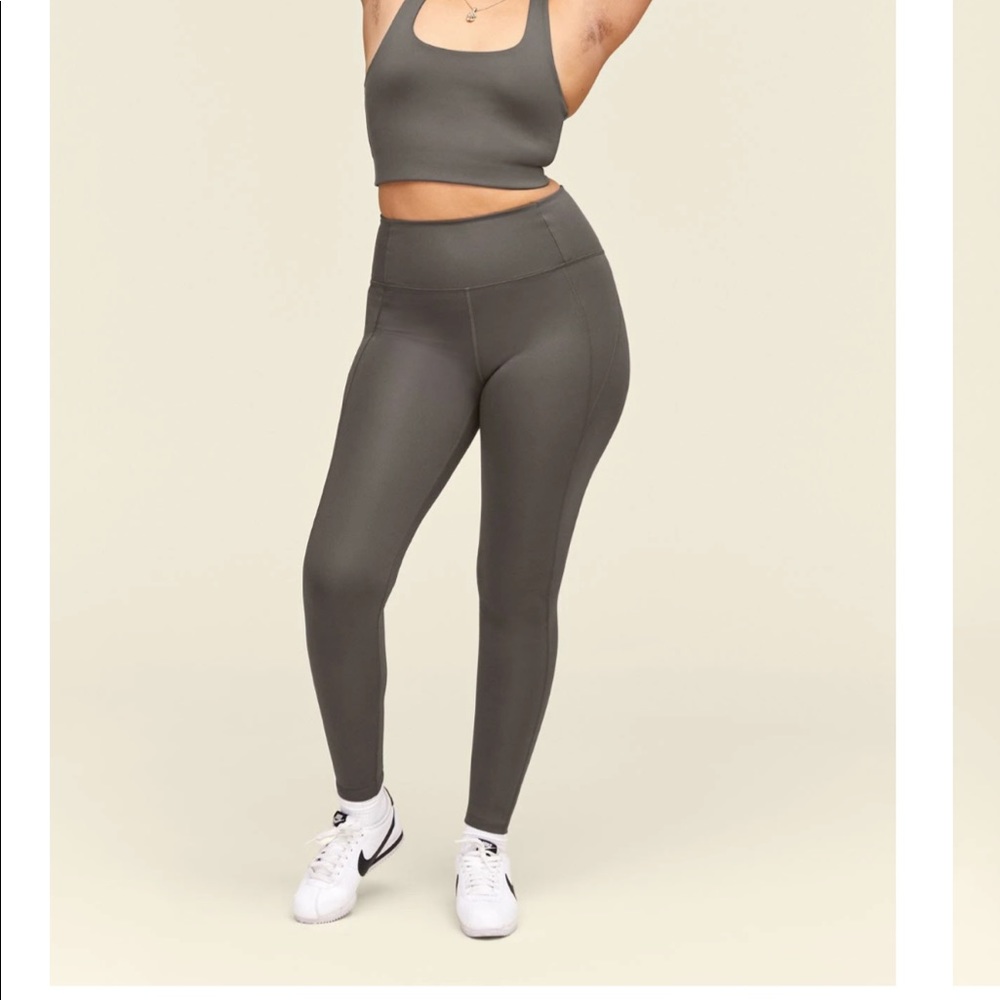 Girlfriend Collective Moon Gray Compressive High Rise Legging - 28.5”